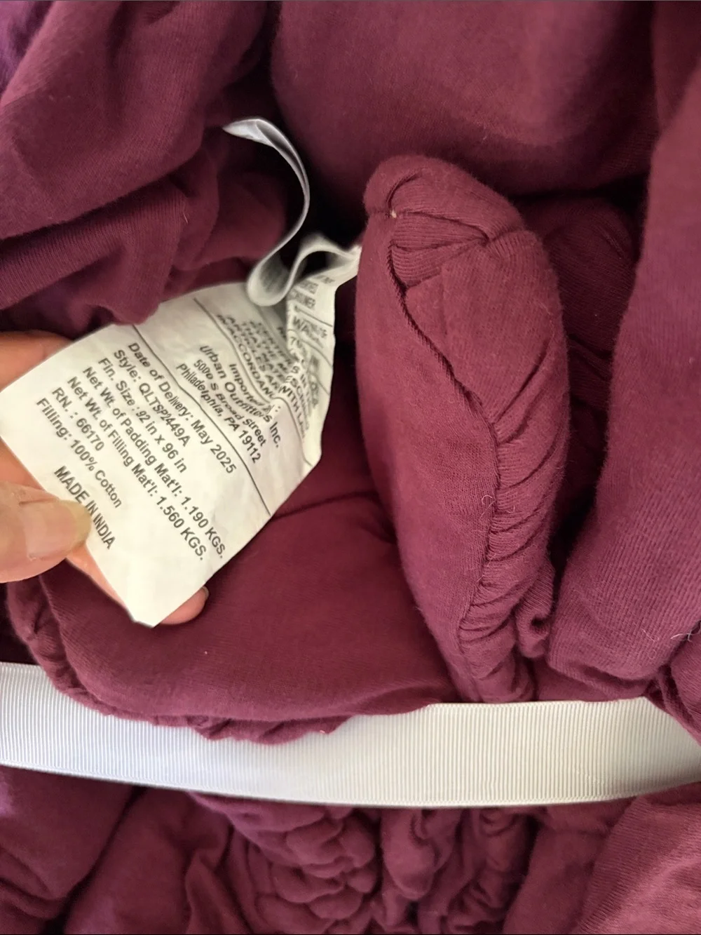 Anthropologie Quilted Bedspread in Wine color